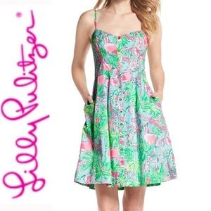 Lilly Pulitzer Easton Dress - Size 2 - Sea Salt Blue On Parade - EUC